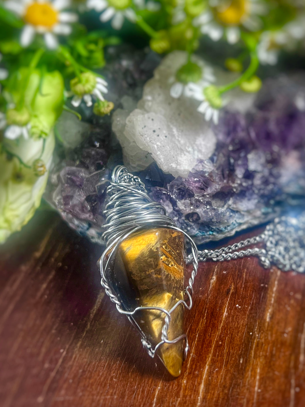 Tigers Eye Handmade Crystal Necklace