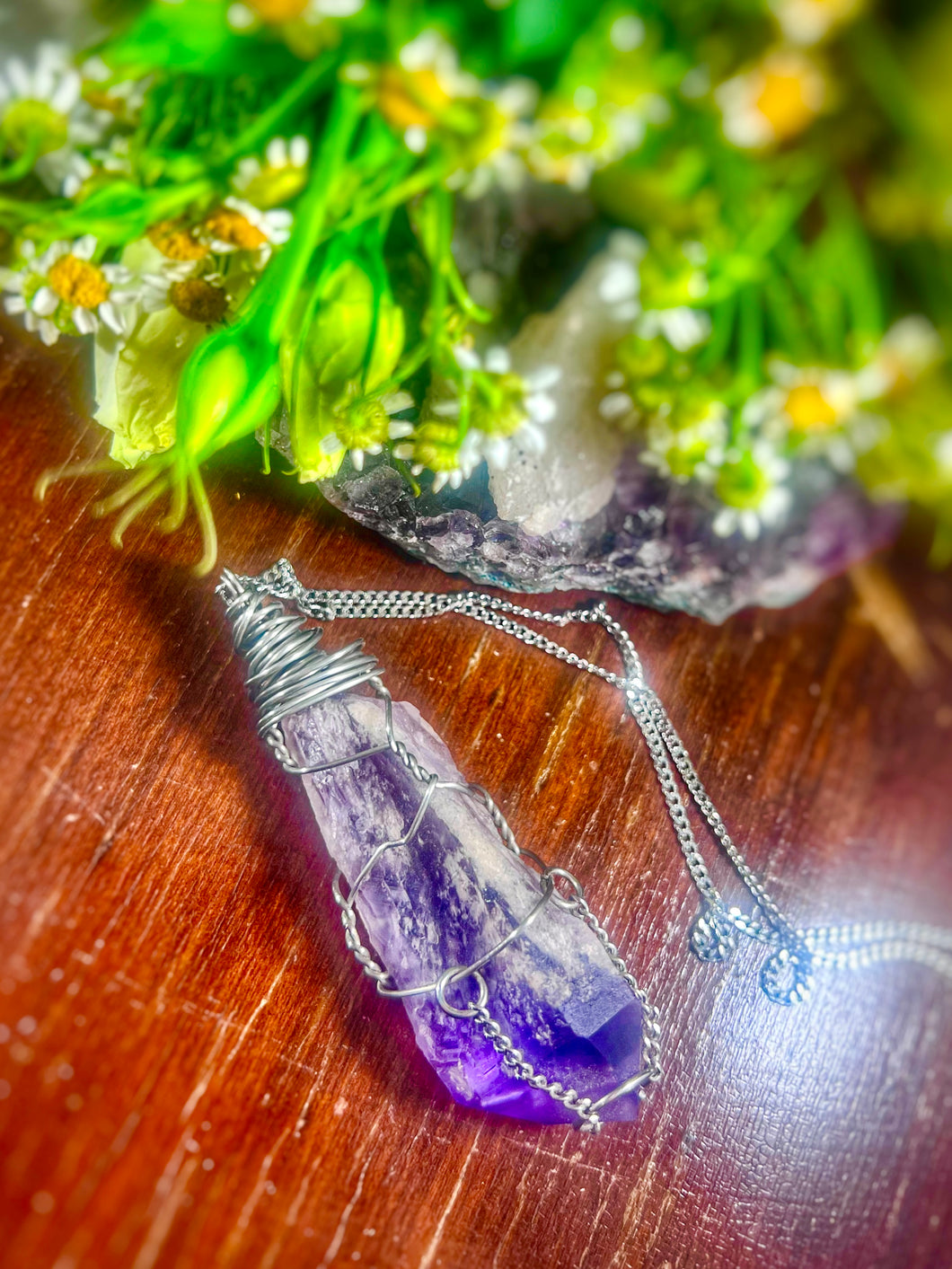 Chunky Amethyst Point Handmade Crystal Necklace